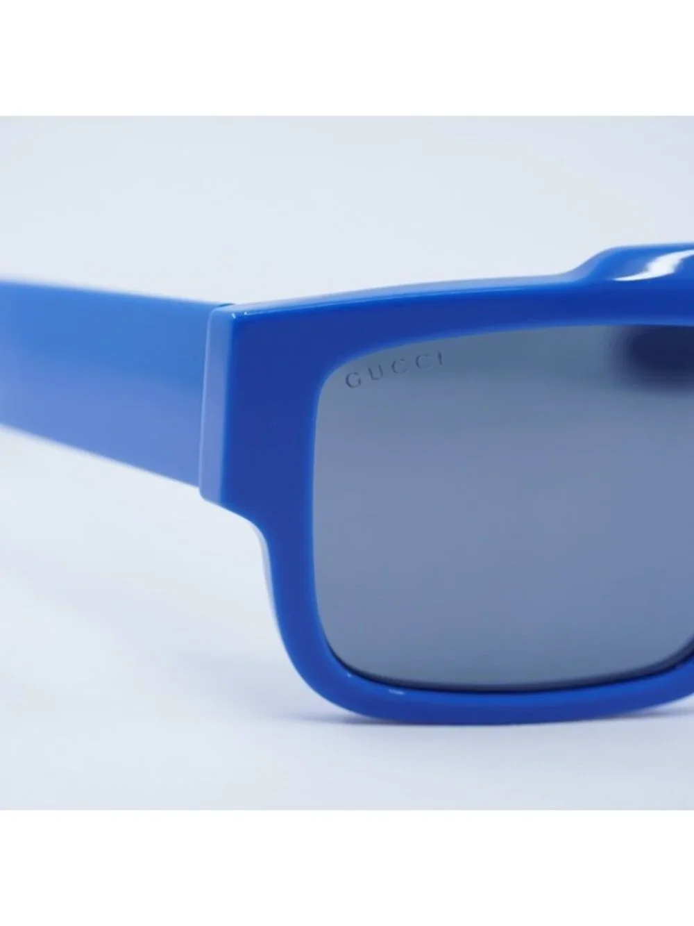 Gucci GG1460S 004 Sunglasses - Solid Azure Square Frame, Blue Lenses